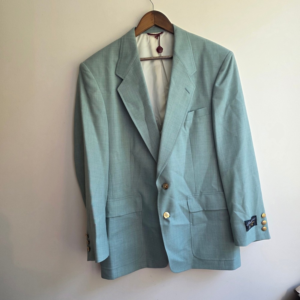 Vintage NOS Jack Nicklaus Tournament Series Blazer Mens 42 Teal Green Sport Coat